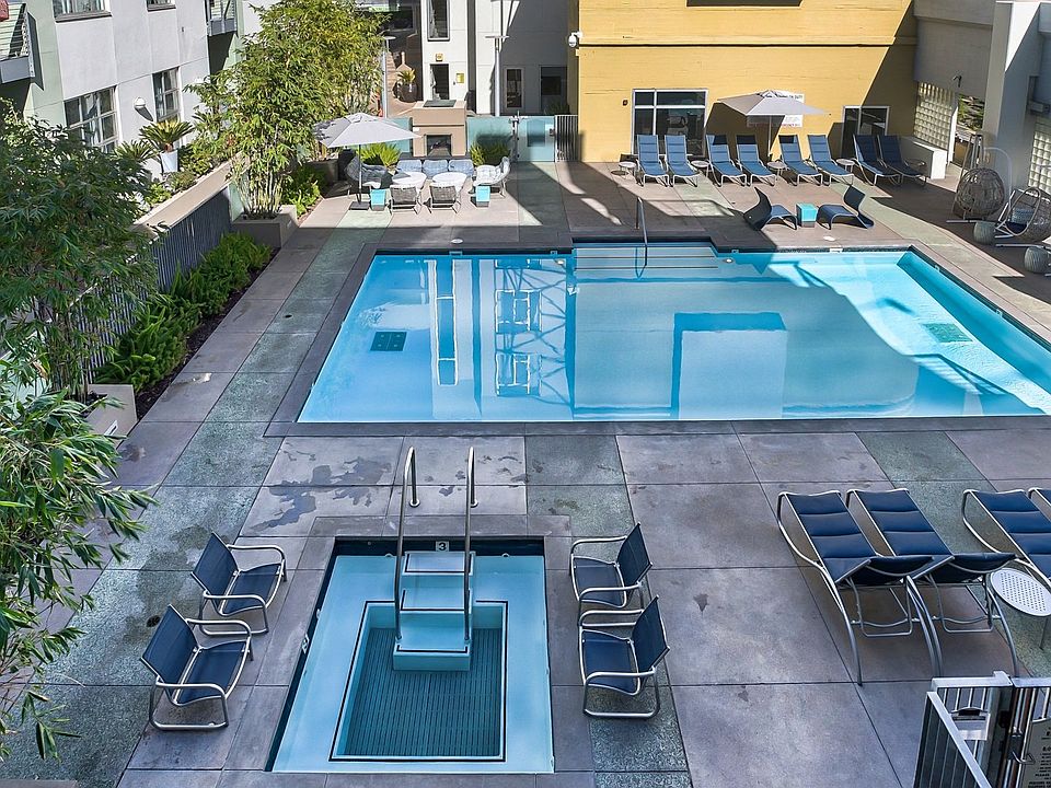 Swimming pool and jacuzzi with amazing Hollywood views