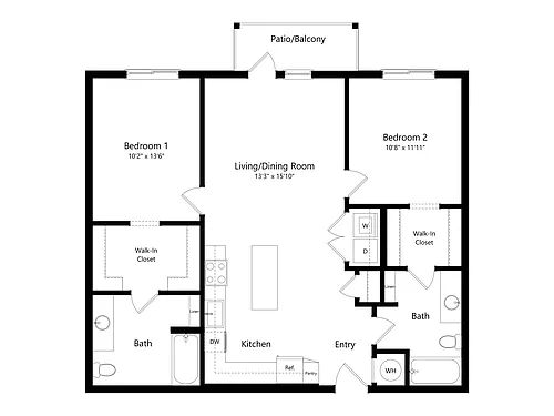Floor plan 2 Bed B2