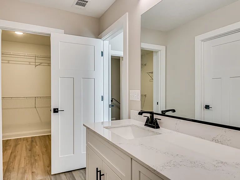 Master bathroom with walk-on closet