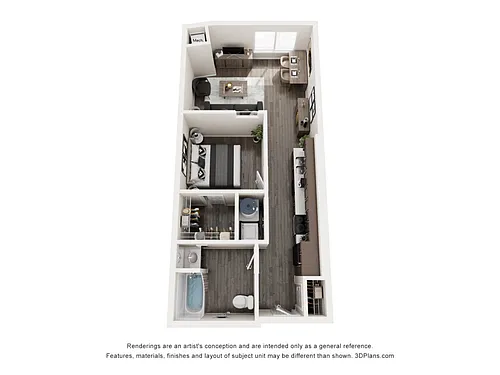 Floor plan 1 Bedroom 1 Bathroom