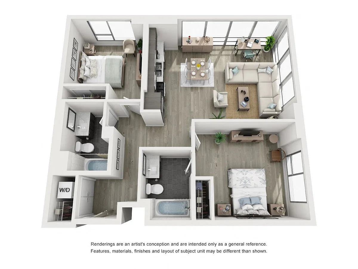 Floor plan 2 Bedroom C1