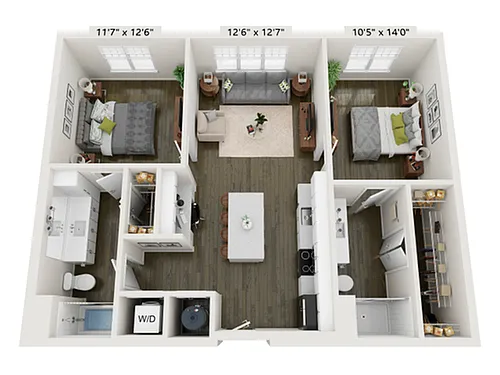 Floor plan 2x2A