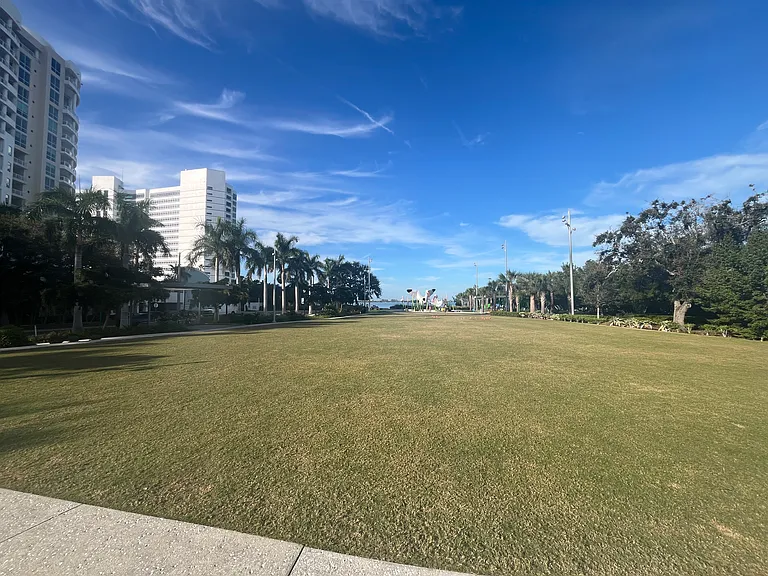 Central Broadway Park immediately adjacent to Condo on the Bay