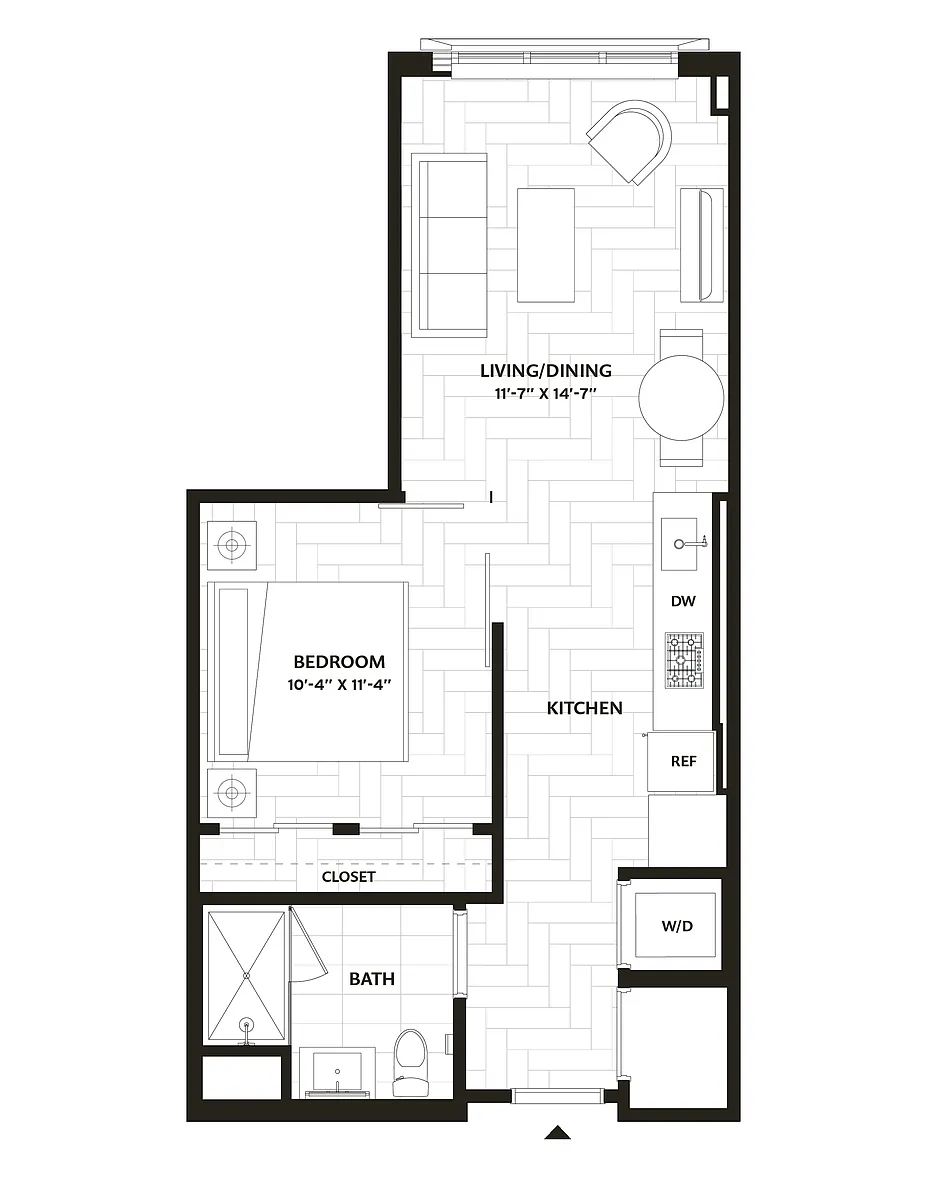 Floor plan 1 Bed/1 Bath-A7