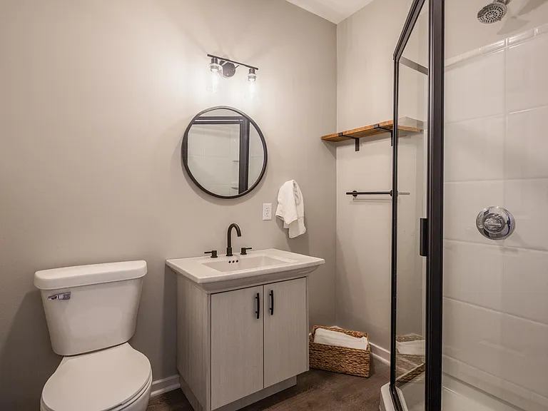 Bathroom with stand up shower