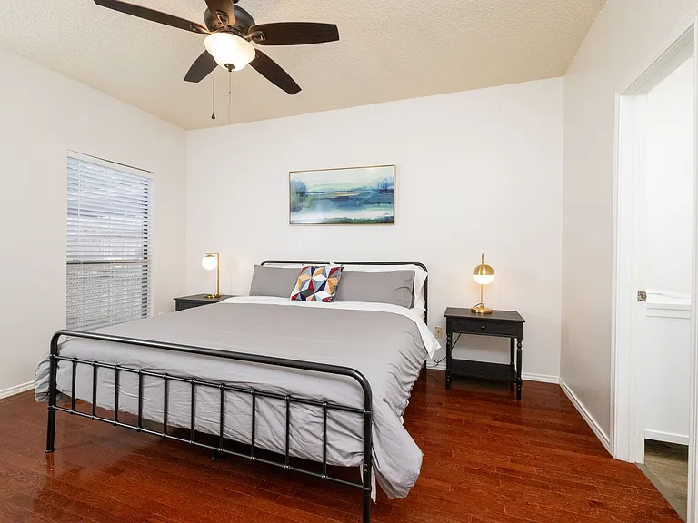 Primary bedroom- King bed with attached bathroom