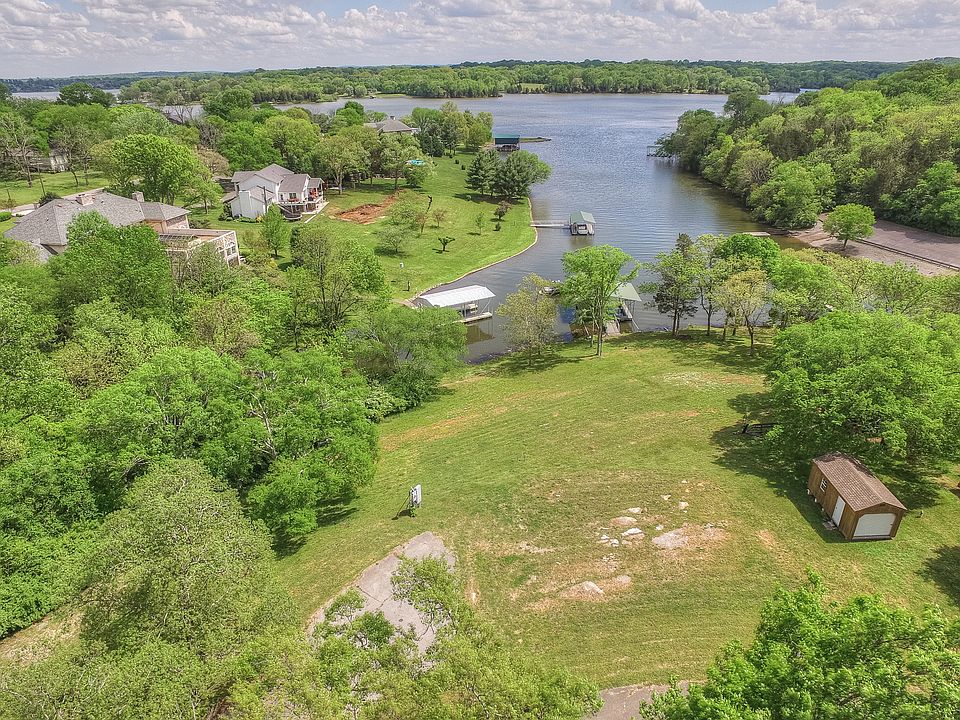 Aerial view looking out cove