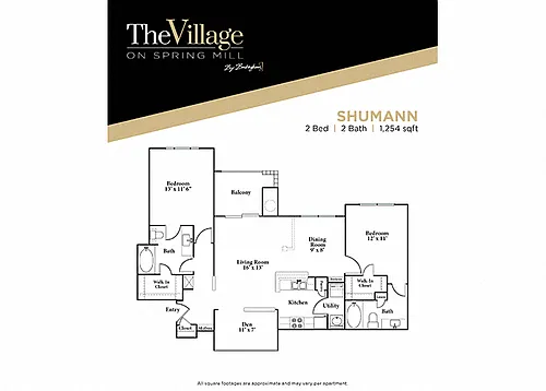 Floor plan Schumann - 2 bed 2 bath Den - Reno