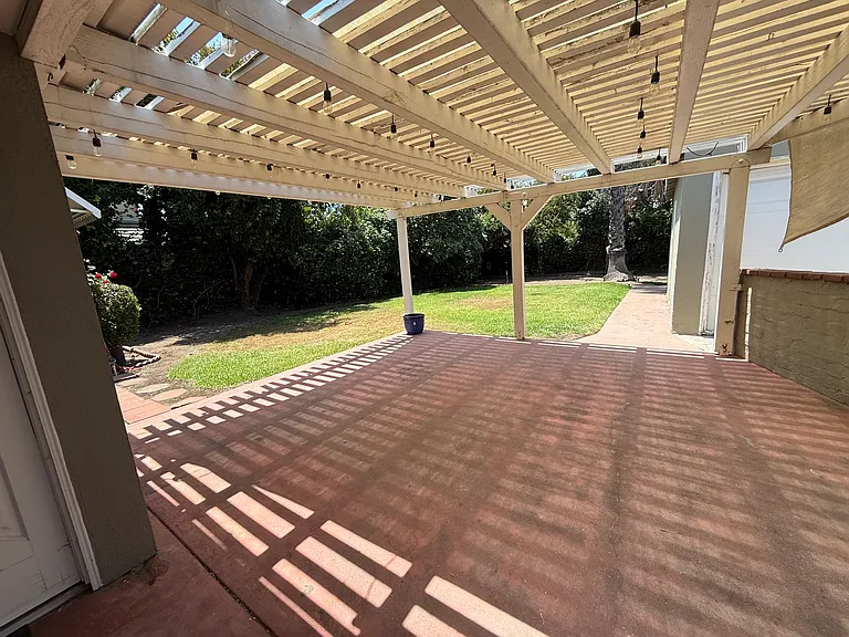 Pergola-covered patio