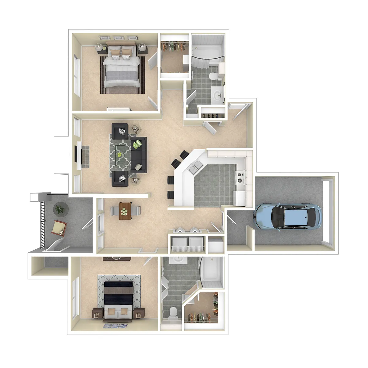 Floor plan 2 Bedroom - B6