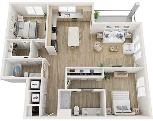 Floor plan 2B- 2X2
