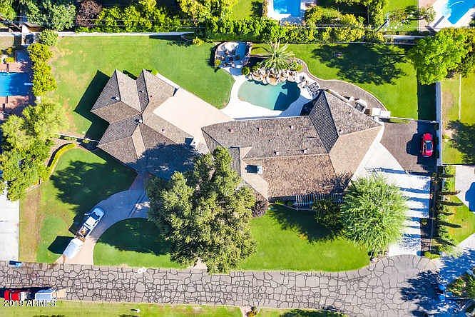 Drone view of property