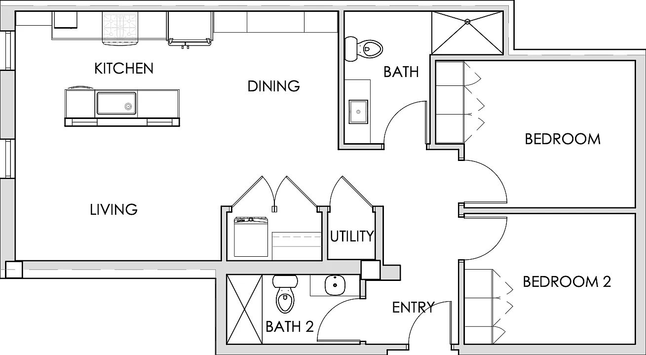 2 bed, 987 sqft, $1,900 — Photo 1