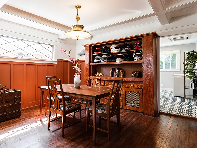 Original built in, lots of natural light.