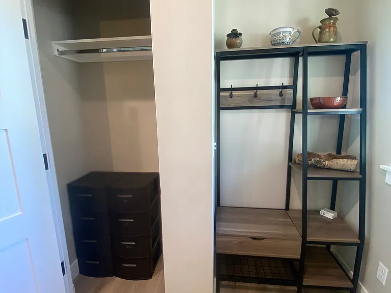 Hall tree and coat closet
