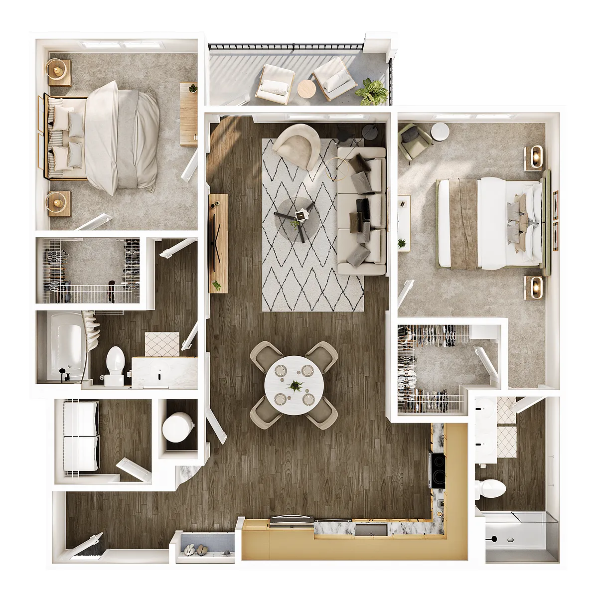 Floor plan B2 ADA Apartment