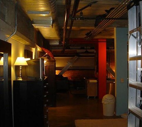 The whole unit has been freshly painted a neutral silver drop. This is the entryway leading to the bedroom.