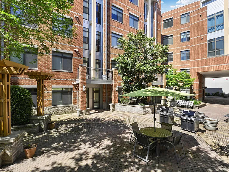 Exclusive community courtyard with grilling stations