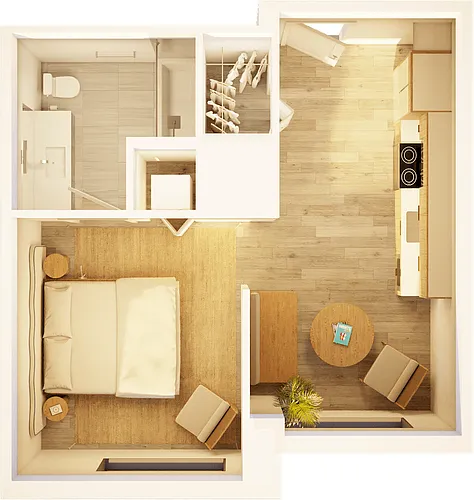 Floor plan West Jr 1 BR City