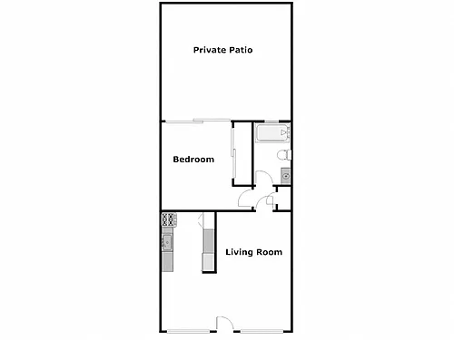 Floor plan 1 Bed / 1 Bath: Type E