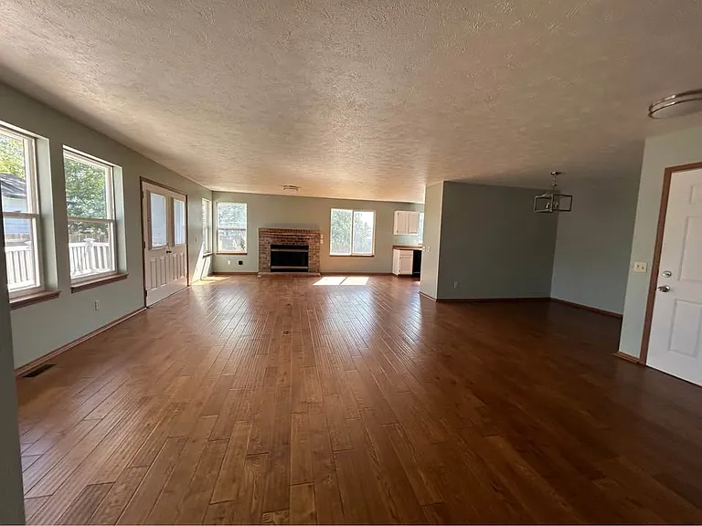 Living room and dining room