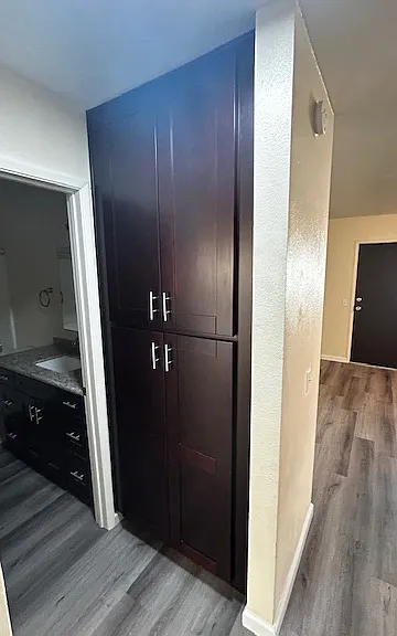 2 set of storage in the hallway