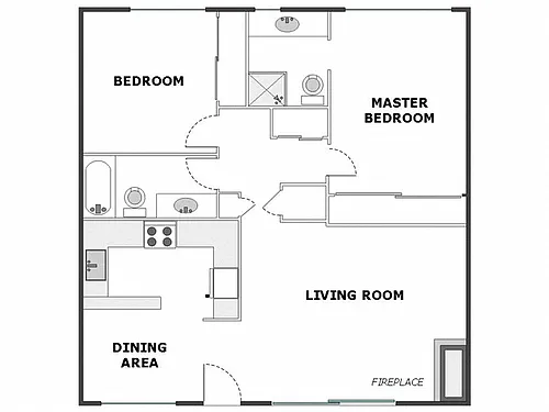 Floor plan 2 Bed / 2 Bath: Type G
