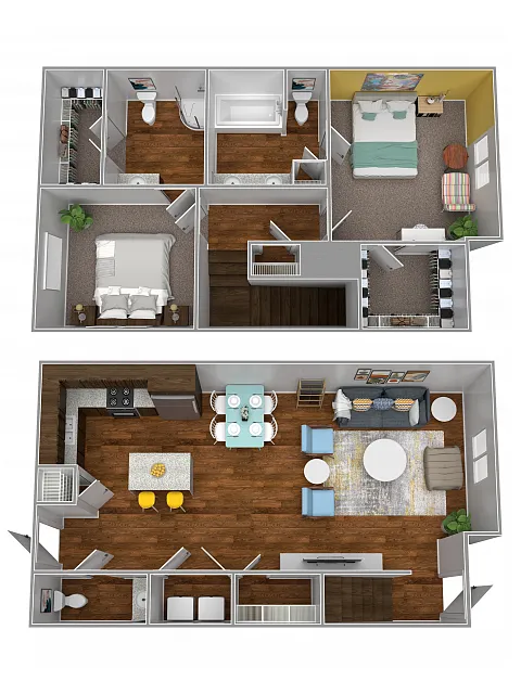 Floor plan 2x2.5B Townhome