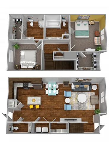 Floor plan 2x2.5B Townhome