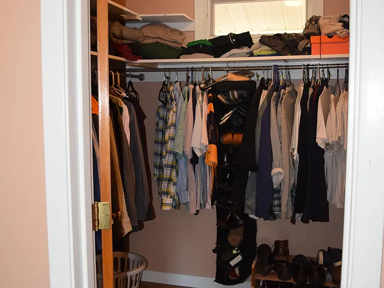 Walk in closet in master bedroom