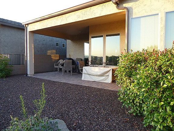 Large covered area in back.
