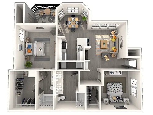 Floor plan 2 Bedroom 2 Bath 959