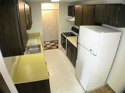 Galley kitchen with lots of sp