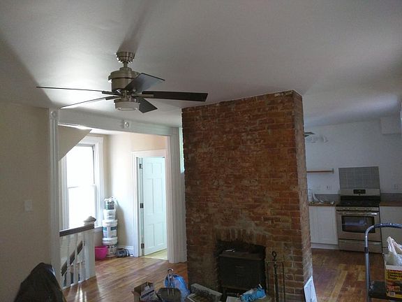 View from living room into kitchen.