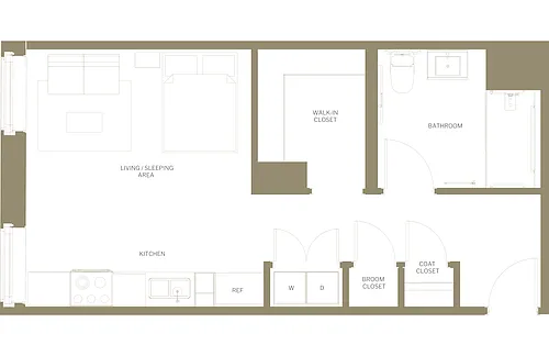 Floor plan Studio A ADA