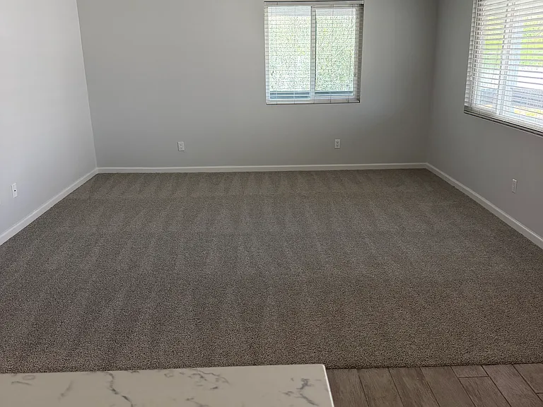 Light and bright living room with new carpet!