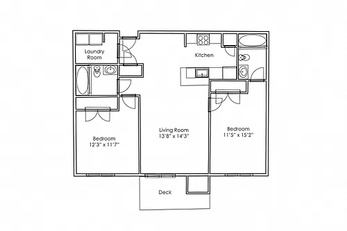 Floor plan 2 Bedroom Split