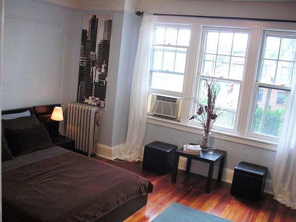 Spacious master bedroom at front of the house looking left