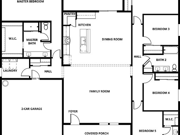 The Pacifica has 5 bedrooms, a spacious family room and a chef ready kitchen.