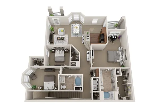 Floor plan 3BR 2BA (1789 SF)