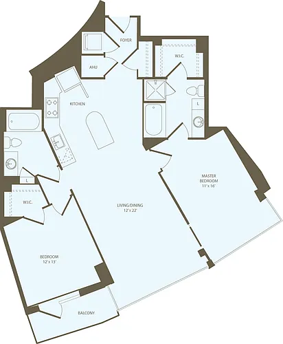 Floor plan 2 Bedrooms AA_RW