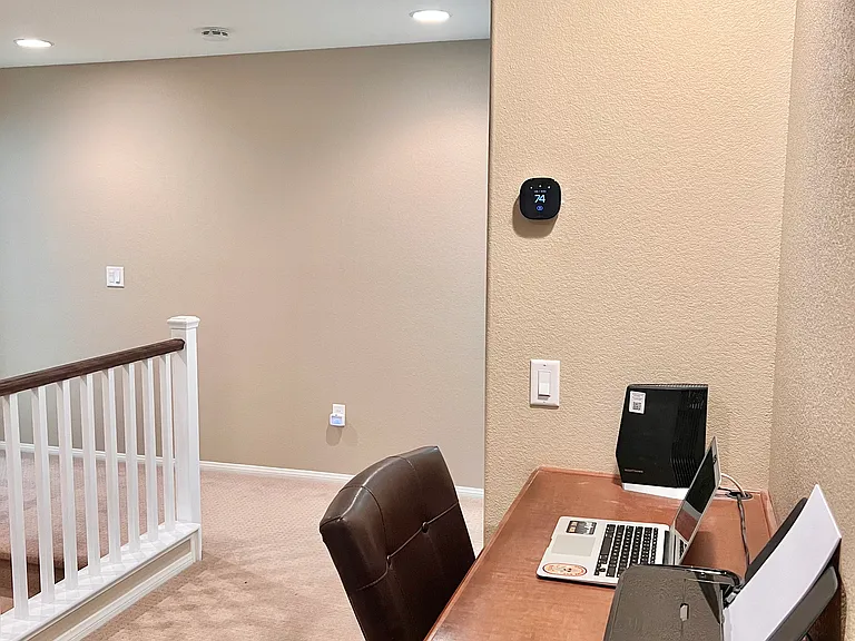 Upstairs landing with built in desk