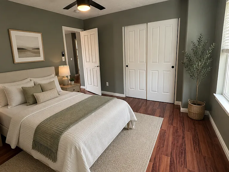 secondary bedroom staged
