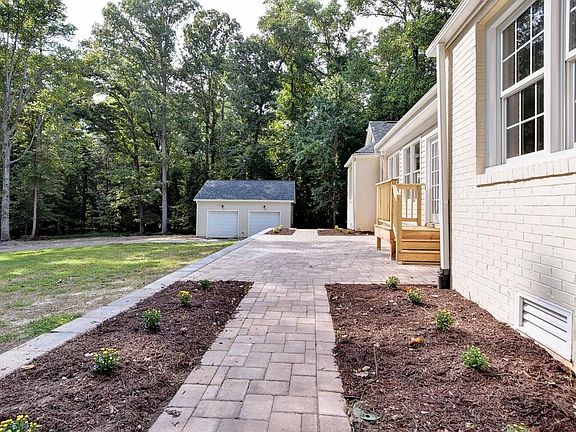 Large patio with pavers