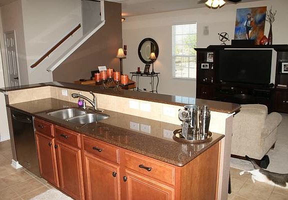 View of living room from kitchen