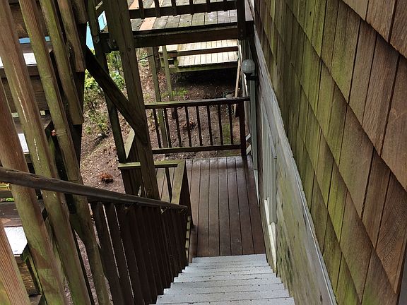 Stairs down to apartment