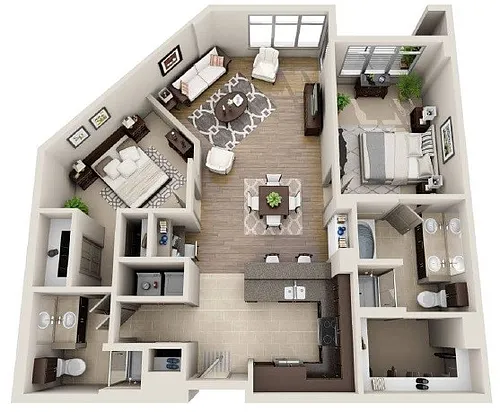 Floor plan B2B- Renovated
