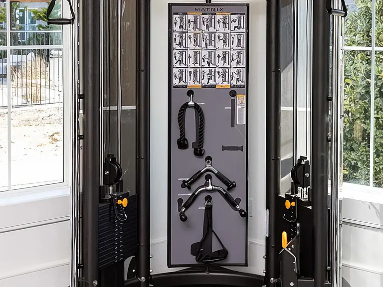 Functional Training Station with Adjustable Cables and Strength Equipment