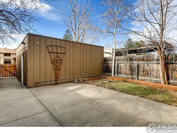 looking west to 2 car garage