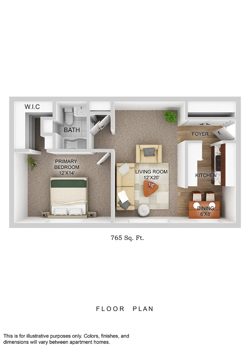 Floor plan 1 Bedroom Court